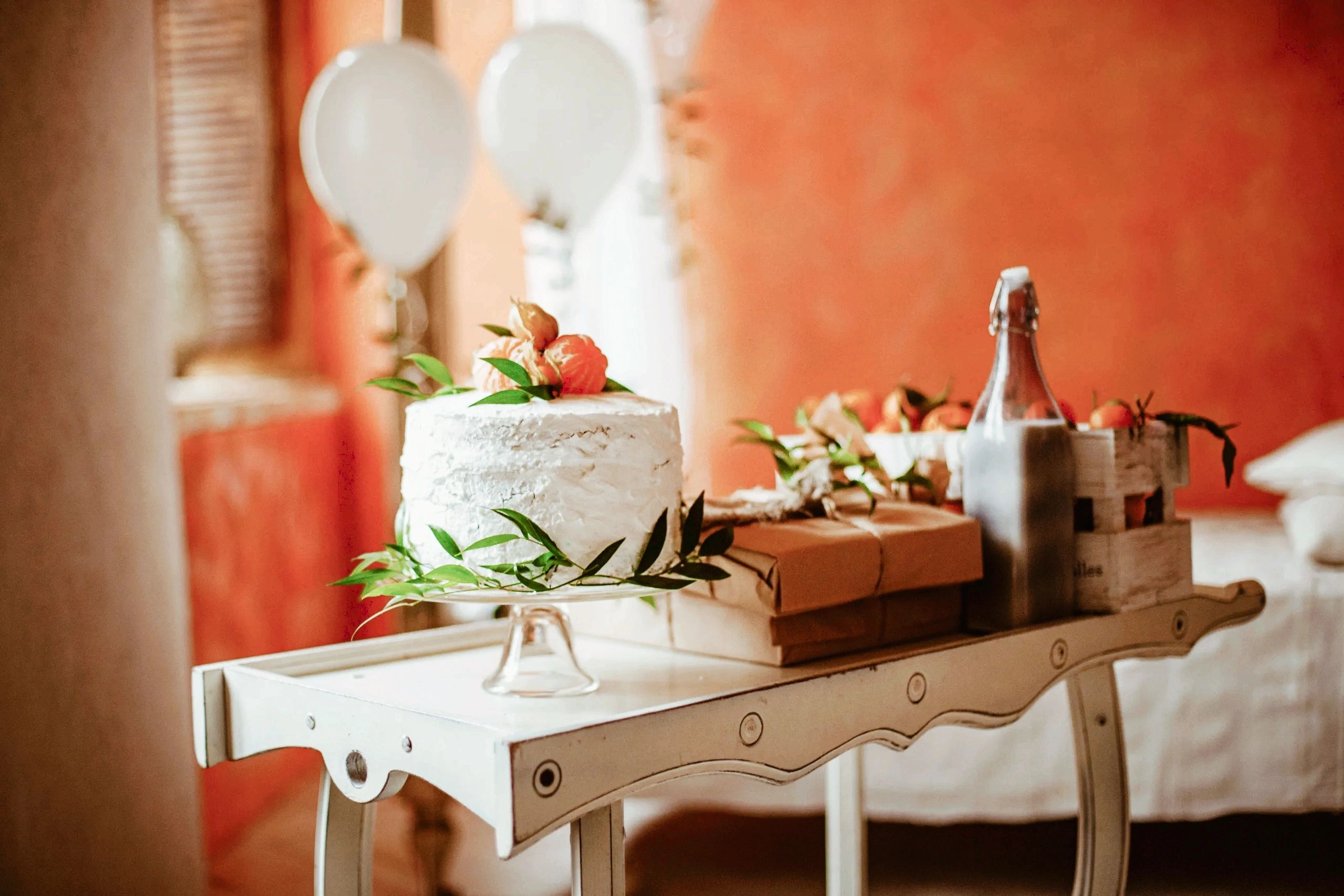 Celebration cake with gifts